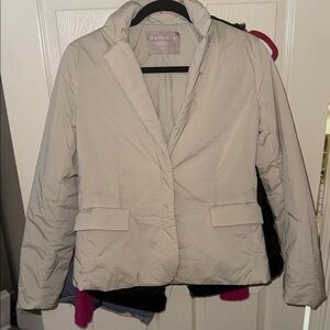 Athleta Light Gray Packable Puffer Blazer